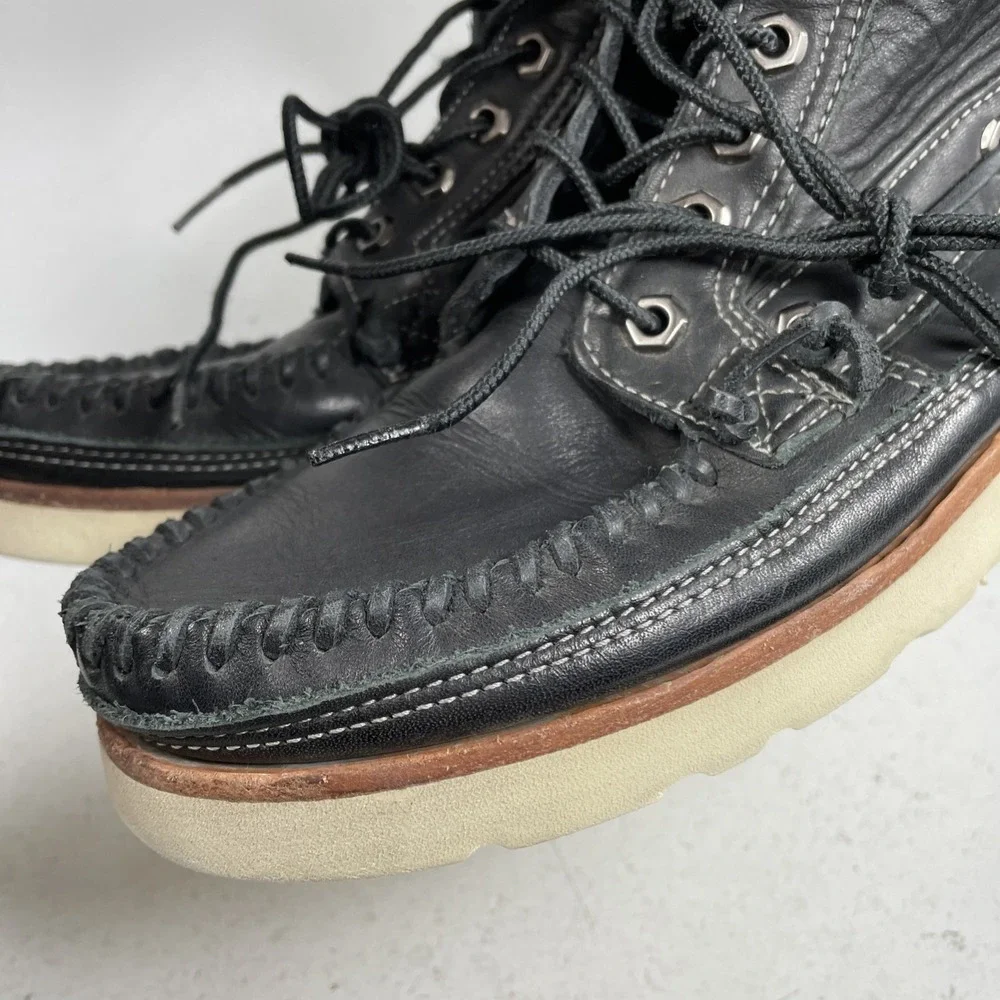 Sebago Shoreham Boots Mens Hiking Hunting Size 7.5 Black Leather Casual